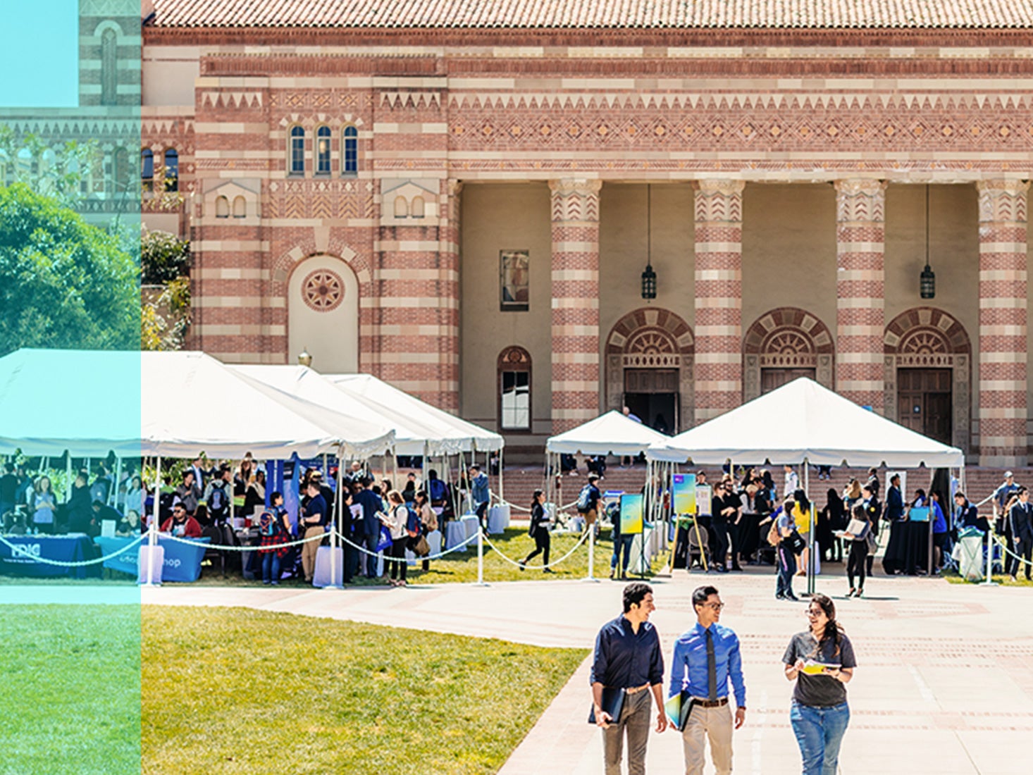 Students make connections and learn about opportunities at an internship fair.